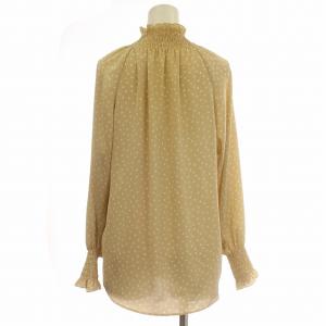 ANAYI 21SS シャツ ハイネック ブラウス 長袖 ドット 水玉 36 S ベージュ