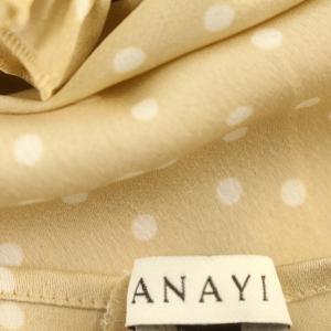 ANAYI 21SS シャツ ハイネック ブラウス 長袖 ドット 水玉 36 S ベージュ