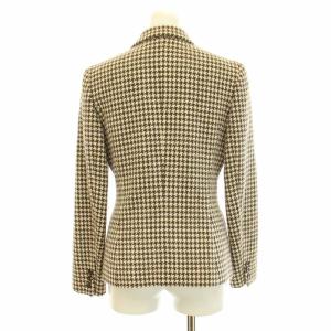 ANAYI セットアップ 上下 テーラードジャケット シングル 総裏地 フレアスカート ひざ丈 ウール アンゴラ混 カシミヤ混 千鳥格子