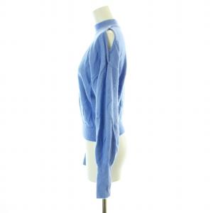 SNIDEL 21AW コールドショルダーニットプルオーバー セーター 長袖 アンゴラ混 ウール混 F 青 ブルー SWNT214008