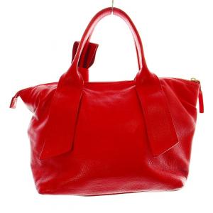 kate spade new york ハンドバッグ レザー リボン 裏地ドット ロゴプレート 赤 レッド