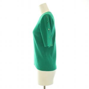 ANAYI ニット 半袖 クルーネック 薄手 ボタン 38 M 緑 グリーン