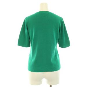 ANAYI ニット 半袖 クルーネック 薄手 ボタン 38 M 緑 グリーン