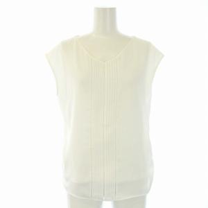 シャツ ブラウス ノースリーブ 切替 レース 38 M 白 ホワイト /TK BM