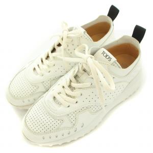TOD'S ローカットスニーカー シューズ レザー パンチング 35.5 22.5cm 白 ホワイト XXW80A0W590JUSB001