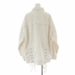 SNIDEL レースアップオーバーサイズGジャン ジージャン ワーク リボン F 白 ホワイト SWFJ191003