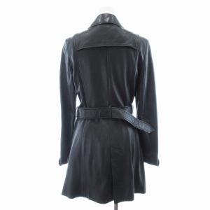 Paul Smith BLACK レザーコート ダブル ミドル 羊革 40 L 黒 ブラック