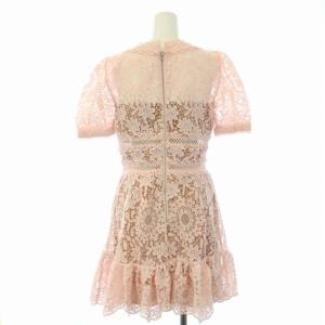 self-portrait ワンピース 総レース 半袖 ミニ UK8 S ピンク /TK BM