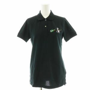 ピーナッツ スヌーピー ポロシャツ 半袖 ルーシー ワッペン 刺繍 テニス 36 M 黒 ブラック /NQ