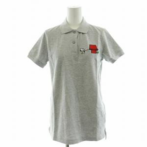 ピーナッツ スヌーピー ポロシャツ 半袖 ワッペン 刺繍 36 M グレー PF684E /NQ