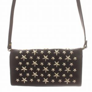 JIMMY CHOO ウォレットバッグ 長財布 ショルダーバッグ スタッズ 星 黒 ブラック