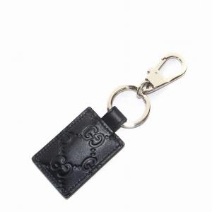 GUCCI キーリング キーホルダー グッチシマ レザー GGシグネチャー ドリアン 黒 ブラック 478136