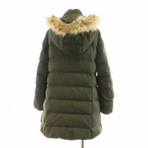 McGREGOR ダウンコート ラクーンファー アウター ミドル ハーフ フーディー ロゴ刺繍 L 茶 ブラウン