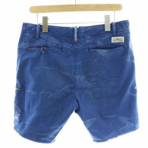 POLO RALPH LAUREN STRAIGHT FIT ショートパンツ デニム ジーンズ USED加工 国旗柄 イーグル柄 鷲柄 刺繍 ロゴ プリント カットオフ