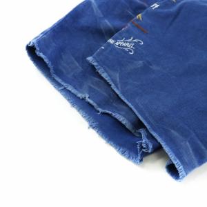POLO RALPH LAUREN STRAIGHT FIT ショートパンツ デニム ジーンズ USED加工 国旗柄 イーグル柄 鷲柄 刺繍 ロゴ プリント カットオフ