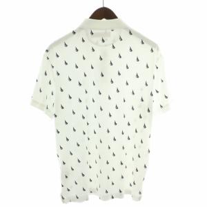 POLO RALPH LAUREN SLIM FIT ポロシャツ カットソー ロゴ 刺繍 総柄 半袖 LG L 白 ホワイト /XK MU