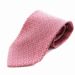 レギュラータイ ネクタイ 総柄 シルク 絹 赤 レッド
