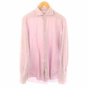 コットン ホリゾンタルカラー シャツ 長袖 16/42 XL ピンク /XK BM