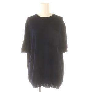 ニット カットソー 半袖 50 M 紺 ネイビー /XK BM