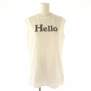 22SS HELLO NOSLEEVE TEE Tシャツ カットソー プリント ロゴ ノースリーブ 1 M 白 ホワイト MB999-7102