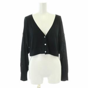 24SS ショートドルマンニットカーディガン ショート丈 長袖 36 S 黒 ブラック 0324253144