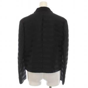 LANVIN COLLECTION ジャケット ジップアップ ボーダー アウター 40 L 黒 ブラック /YM MU