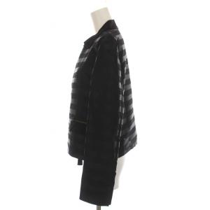 LANVIN COLLECTION ジャケット ジップアップ ボーダー アウター 40 L 黒 ブラック /YM MU