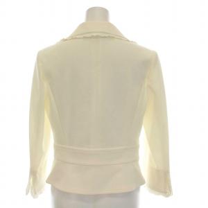 M'S GRACY テーラードジャケット 1B フリル アウター リボン付き 38 M 白 ホワイト /YM MU