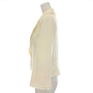 M'S GRACY テーラードジャケット 1B フリル アウター リボン付き 38 M 白 ホワイト /YM MU