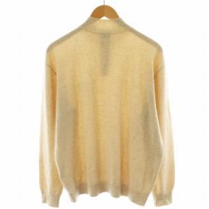 Papas ニット セーター ハーフジップ 長袖 アンゴラ混 カシミヤ混 L ベージュ /AN16 BM