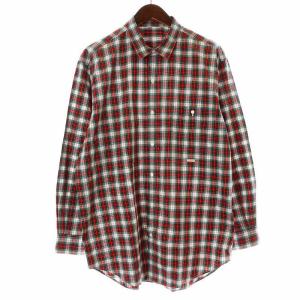 MANIERE DE HEMING シャツ カジュアルシャツ 長袖 チェック コットン M 赤 レッド 緑 グリーン 白 ホワイト