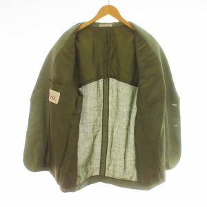 Papas MANIERE DE HEMING テーラードジャケット ブレザー 背抜き 麻 リネン M 緑 グリーン