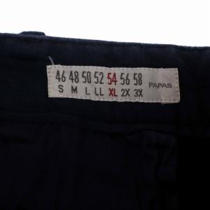 Papas MANIERE DE HEMING ロングパンツ ジップフライ 54 XL 紺 ネイビー