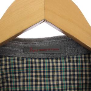 Papas MANIERE DE HEMING シャツ 長袖 ストライプ柄 リネン混 L グレー