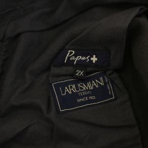 Papas +プラス LARUSMIANI テーパードパンツ タック ジップフライ ストレッチ コットン 2X グレー