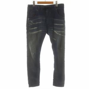 KROOLEY R-NE デニムパンツ ジーンズ ストレッチ ダメージ加工 28 S 紺 ネイビー /XK