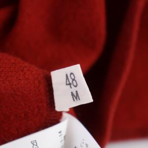 Papas MANIERE DE HEMING Tシャツ カットソー 長袖 ハーフジップ ロゴ刺繍 50 L 赤 レッド