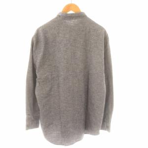 Papas MANIERE DE HEMING ボタンダウンシャツ 千鳥格子 千鳥柄 ウール混 長袖 50 L 紺 ネイビー