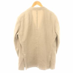 Papas テーラードジャケット シングル 2B サイドベンツ 麻 リネン混 L ベージュ /XK BM