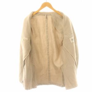 Papas テーラードジャケット シングル 2B サイドベンツ 麻 リネン混 L ベージュ /XK BM