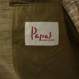 Papas MANIERE DE HEMING テーラードジャケット 総裏地 シングル 3B リネン 46 M 黄緑