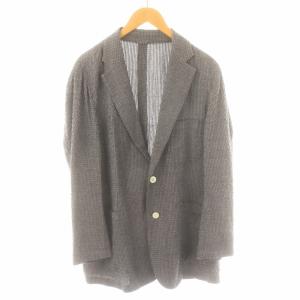プラス テーラードジャケット シングル 2B ノーベント 麻 リネン混 L グレー /XK BM