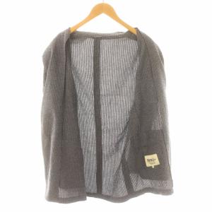 Papas プラス テーラードジャケット シングル 2B ノーベント 麻 リネン混 L グレー /XK BM