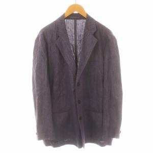 MANIERE DE HEMING テーラードジャケット シングル 3B ノーベント 麻 リネン 50 L 紫 パープル