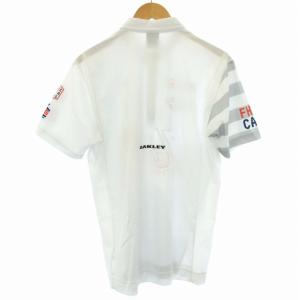OAKLEY EMPHATIC MX SHIRT ポロシャツ カットソー ゴルフウェア ナンバープリント 半袖 L 白