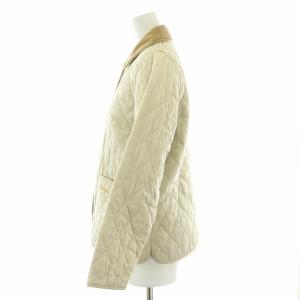 Barbour キルティングジャケット 中綿 ステンカラー アウター 襟コーデュロイ ナイロン L ベージュ