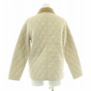 Barbour キルティングジャケット 中綿 ステンカラー アウター 襟コーデュロイ ナイロン L ベージュ