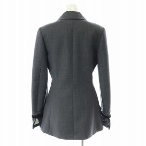Christian Dior ヴィンテージ テーラードジャケット アウター シングル 総裏地 ウール ベロア 切替 34 XS グレー