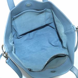 HIROFU ミニマ レザートートバッグ ハンド ショルダー 2WAY 水色