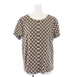 S Max Mara セットアップ 上下 ニット セーター 半袖 タイトスカート ひざ丈 チェック柄 ウール L 茶 ブラウン